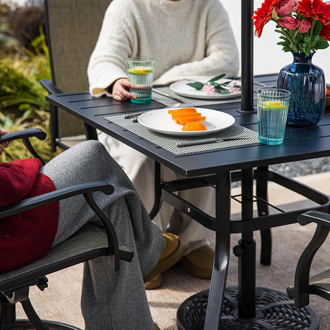 Sour Citrus 37" Outdoor Square Metal Patio Dining Table - Image 8