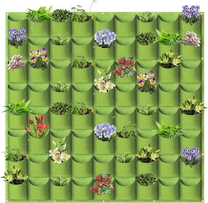 LITLANDSTAR Hanging Vertical Wall Planter, 72 Pockets, 100cm x 100cm, by LITLANDSTAR