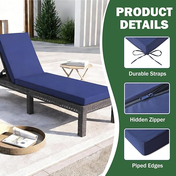 Chaise Lounge Cushions Outdoor, Outdoor Chaise Cushion - Image 6