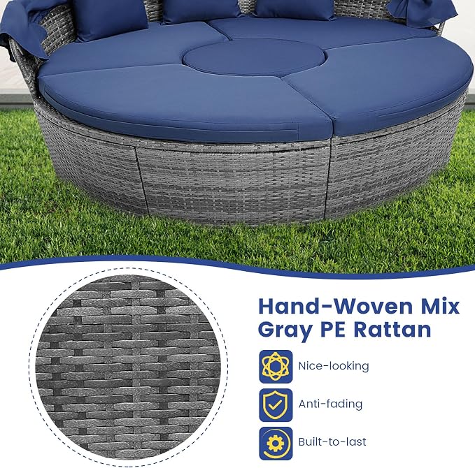 COSTWAY Patio Round Daybed - Image 7