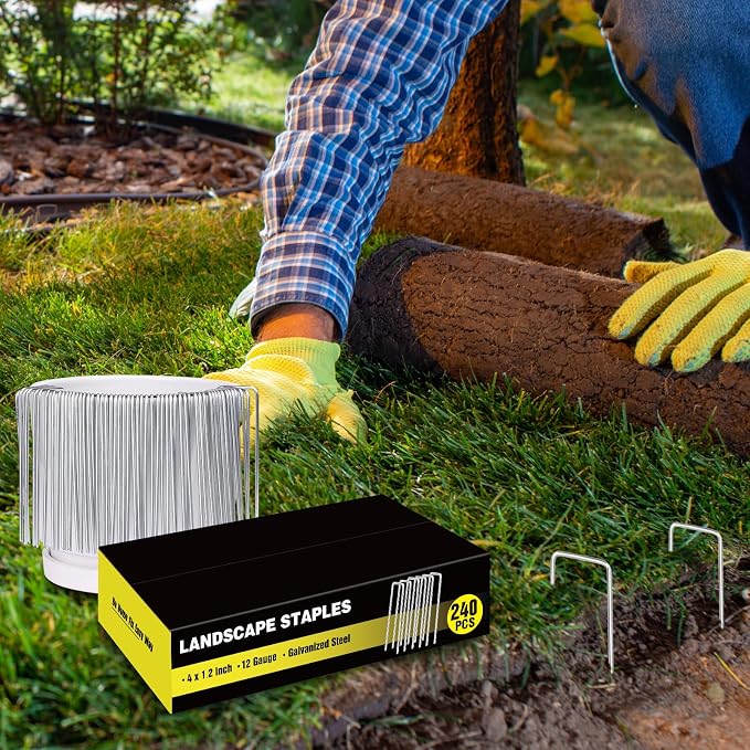 HongWay 240 Pack 4 Inch Landscape Staples, Garden Staples 12 Gauge Galvanized - Image 3