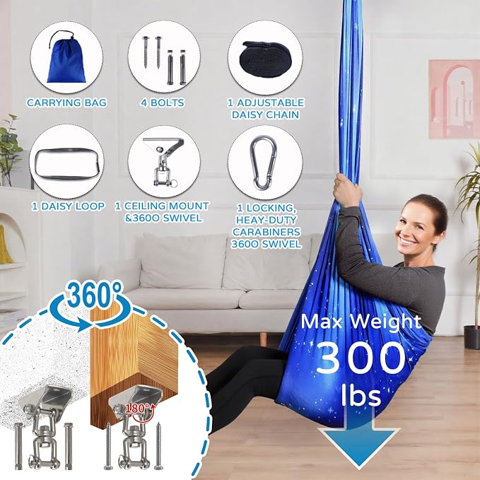 Sensory Swing for Kids and Adults Indoor & Outdoor Double Layer Therapy Cuddle - Image 6
