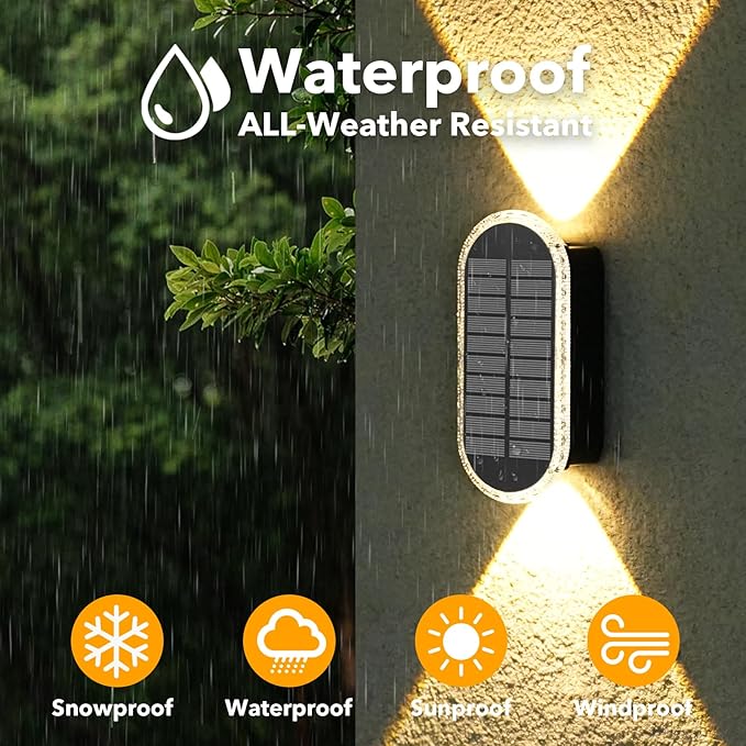 10 Pack Solar Fence Lights-RGBW Solar Powered Fence Wall Lights Waterproof - Image 3