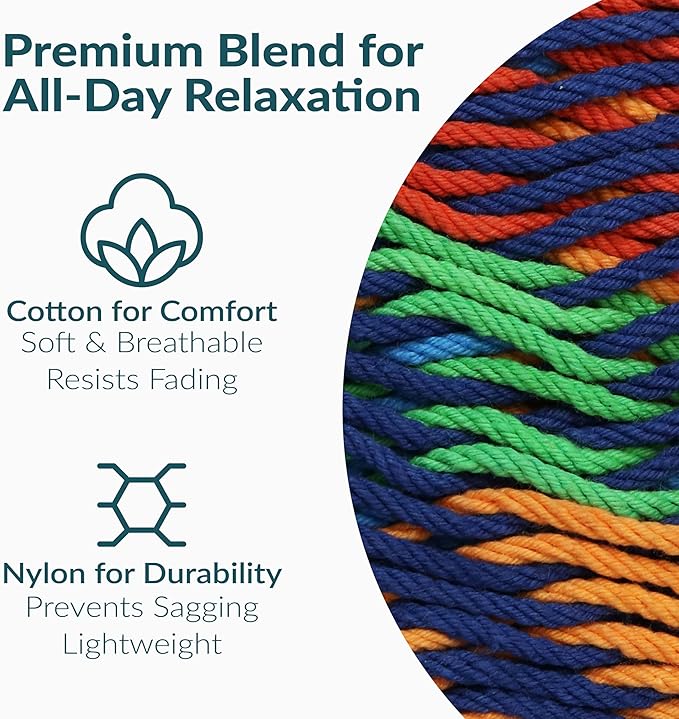 Sunnydaze Handwoven XXL Thick Cord Mayan Double Hammock - Image 3