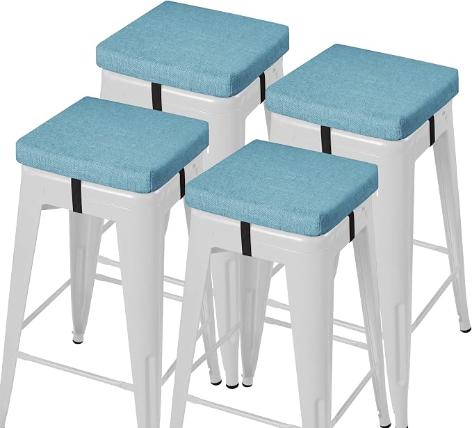 AddGrace Anti-Slip Bar Stool Cushions Square Bar Stool Seat Cushions by AddGrace