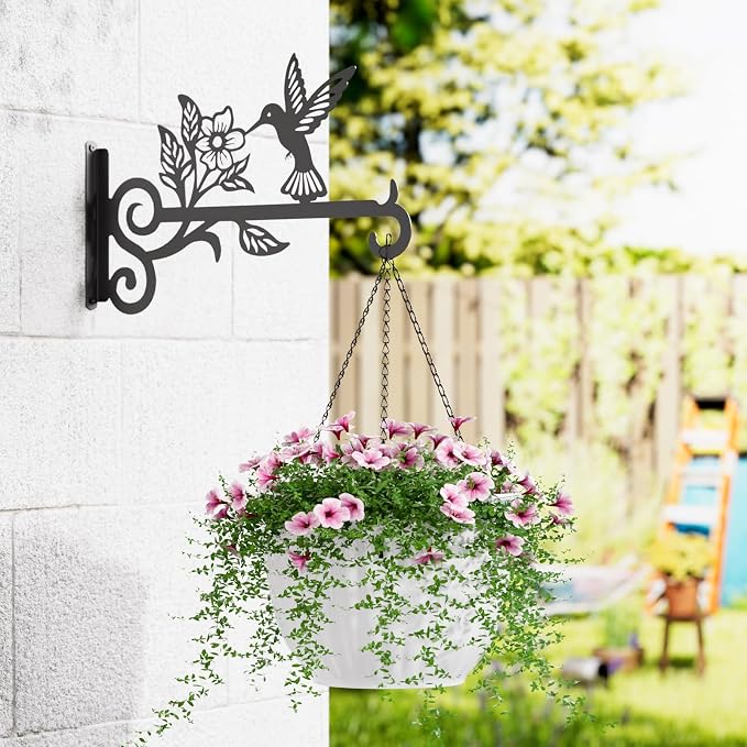 4-Pack Aesthetic Plant Hangers Outdoor – 10 Inch Metal Hanging Plant Bracket - Image 2
