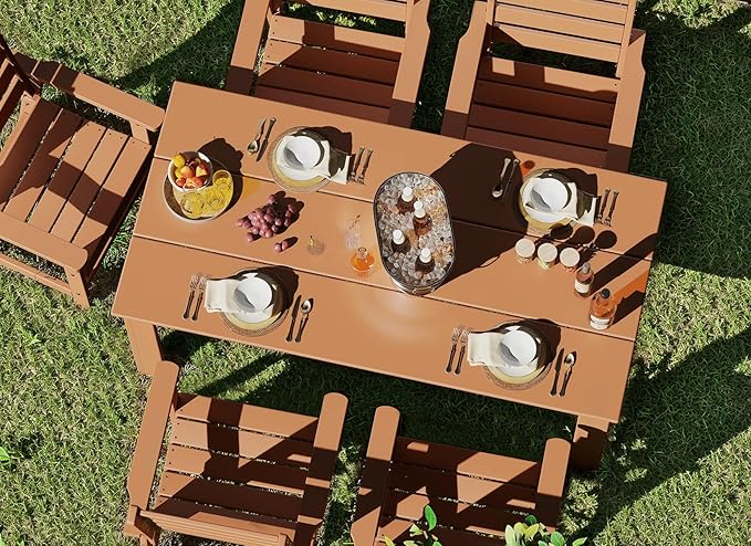 GREENVINES 7-Piece Outdoor Dining Set | HDPE | Patio Table and Chairs Sets - Image 4