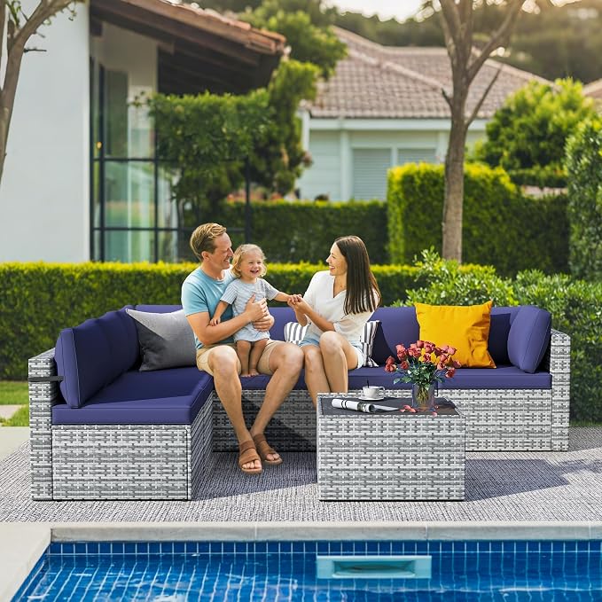 7-Piece Outdoor Sectional Sofa Set, Weather-Resistant Patio Furniture Set - Image 2