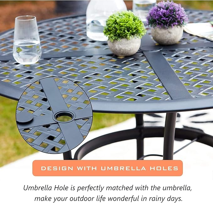 Garden Elements 5-Piece Outdoor Patio Dining Set – 42" Round Table - Image 7