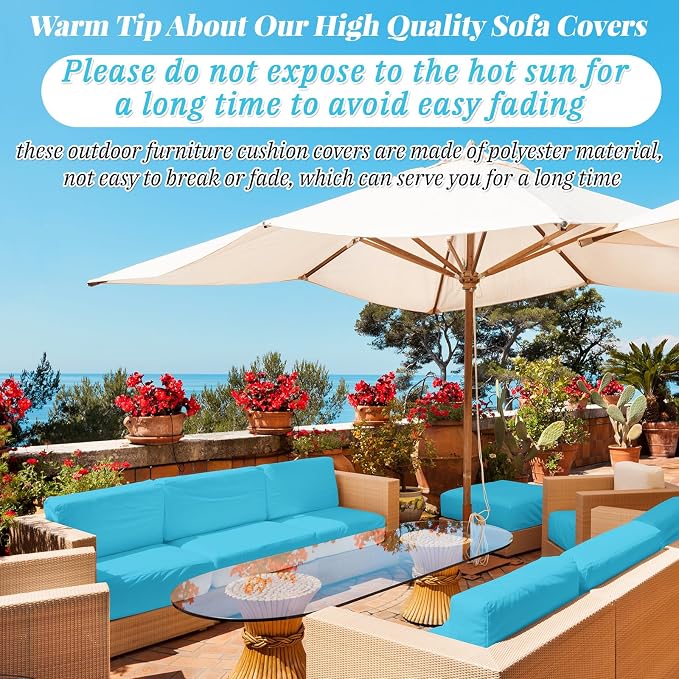 Patelai 11 Pcs Waterproof Patio Cushion Covers - Image 6