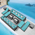 NICESOUL 20 Piece Extra Large Patio Furniture Set w/Fire Pit Table & Chaise by NICESOUL