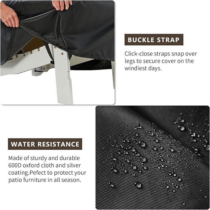 Outdoor Patio Coffee Table Cover, 600D Waterproof Heavy Duty Outdoor Table Cover - Image 3