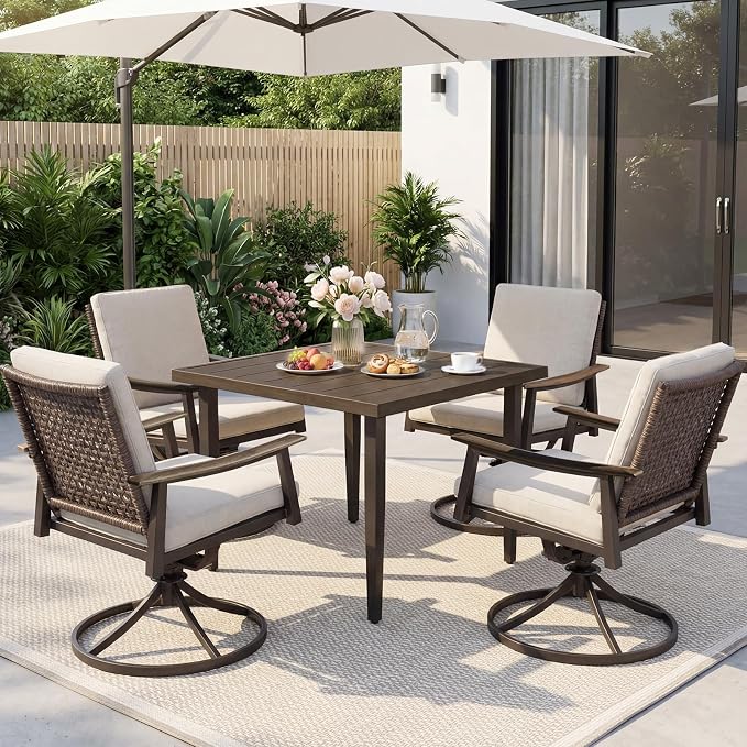NATURAL EXPRESSIONS Outdoor Dining Set, Patio Table and Chairs Set by NaturalExpressions