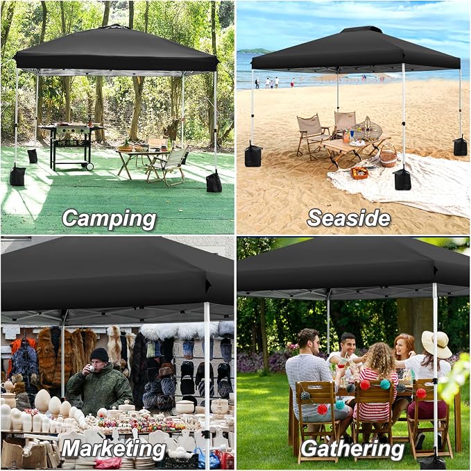 WEIZE Pop up Canopy Tent 10x10ft, 1-Button Push Setup, Instant Portable Shelter - Image 9