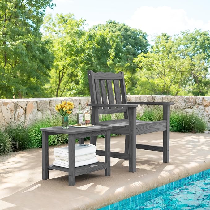 Stoog All-Weather Patio Side Table, 2-Tier Rectangular Outdoor Side Table - Image 8