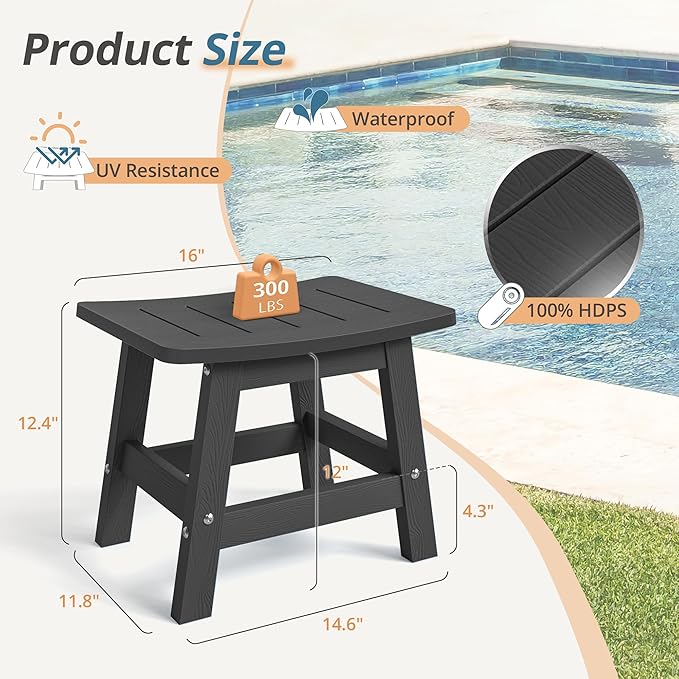 LUE BONA Outdoor Adirondack Ottomans, Footrest Footstool Set of 2, Outdoor Foot - Image 2