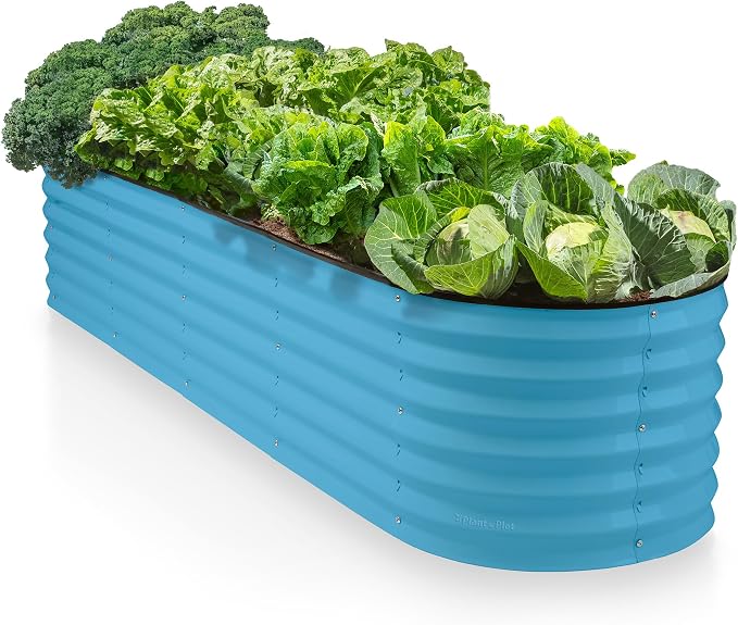 9-in-1 Galvanized Steel Raised Garden Bed // 8×2×1.5 ft Modular Planter by PlantPlot