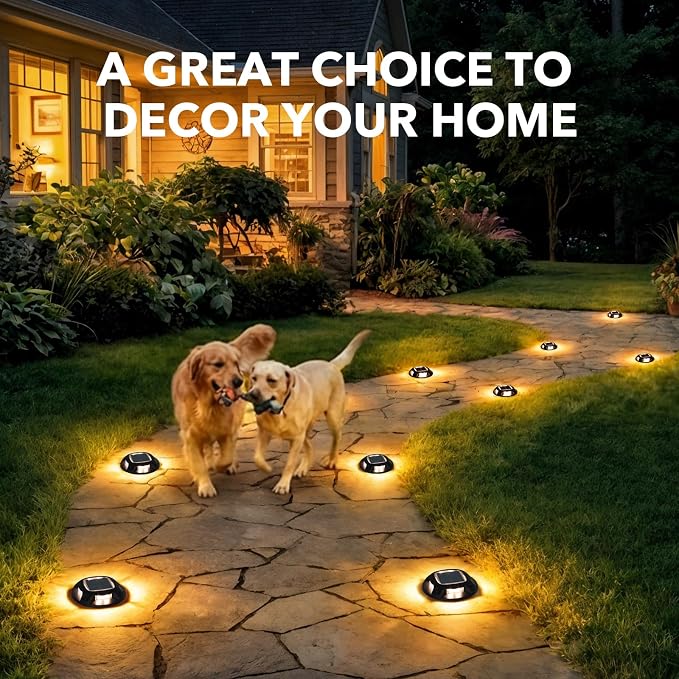 AGPTEK Solar Driveway Lights Outdoor 12 Pack, 2 Color Modes LED Deck Dock - Image 7