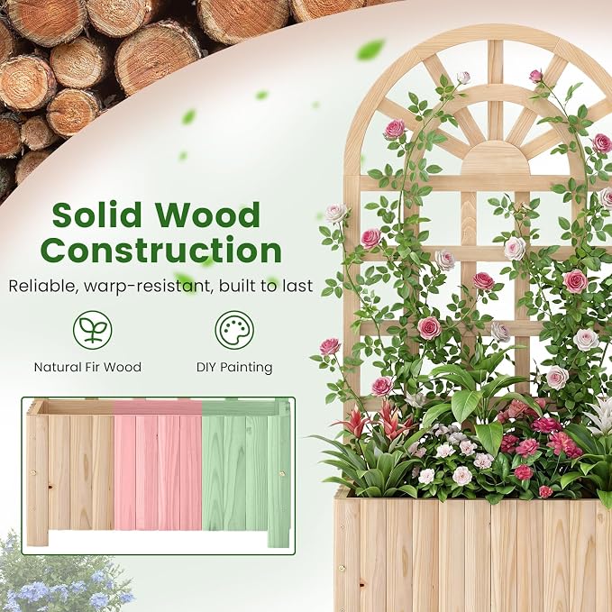 Giantex Wooden Raised Garden Bed - Image 3