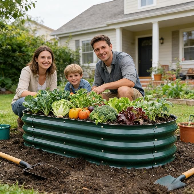 Gardmax Galvanized Raised Garden Bed, Lightweight Planter Boxes Outdoor - Image 7
