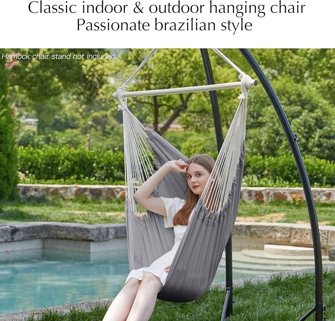 PNAEUT Hammock Chair Hanging Rope Swing - Image 2