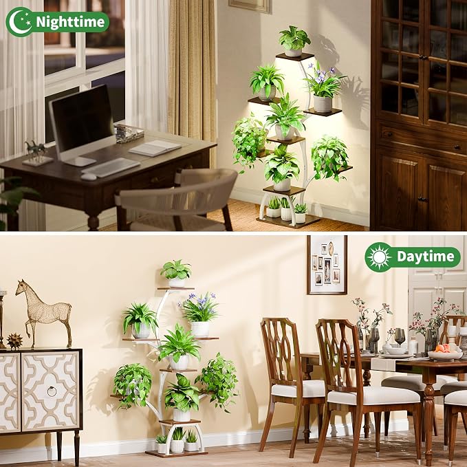 Plant Stand Indoor with Grow Lights, 6 Tiered Plant Shelf Indoor, Lighted - Image 3