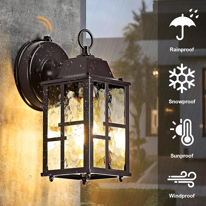 OKELI 2-Pack Dusk to Dawn Outdoor Wall Lights, Weatherproof Exterior Lighting - Image 2