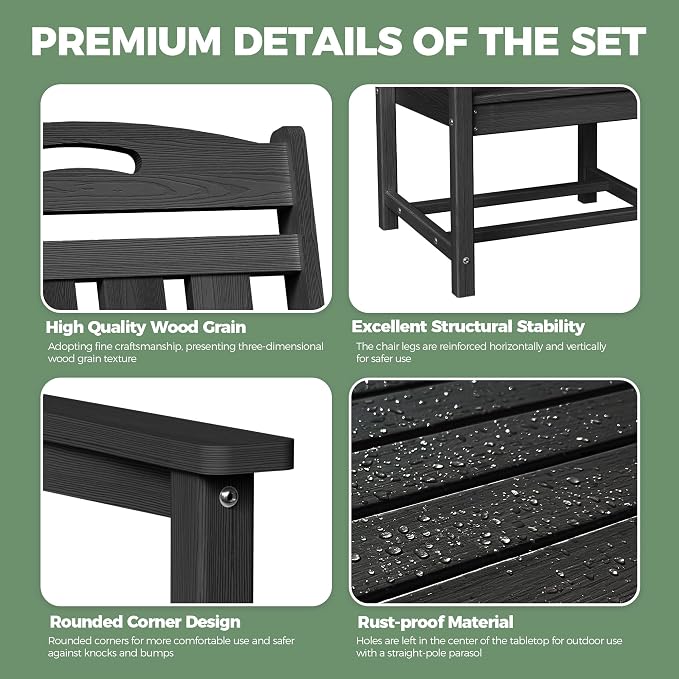 HDPE Outdoor Patio Dining Set - Image 6