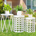 Y&M Set of 3 Metal Round Coffee Table, Side Table End Table by YM