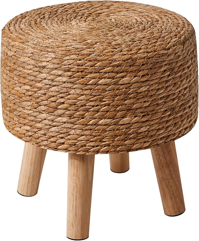 YMYNY Foot Stool Natural Seagrass Hand Weave, 12.6" Small Ottoman, Round by High-qualityhomefurnishing