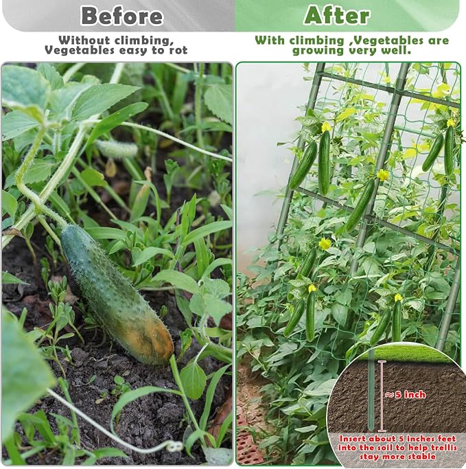 Cucumber Trellis for Raised Bed, Garden Arch Trellis for Climbing Plants Outdoor - Image 5