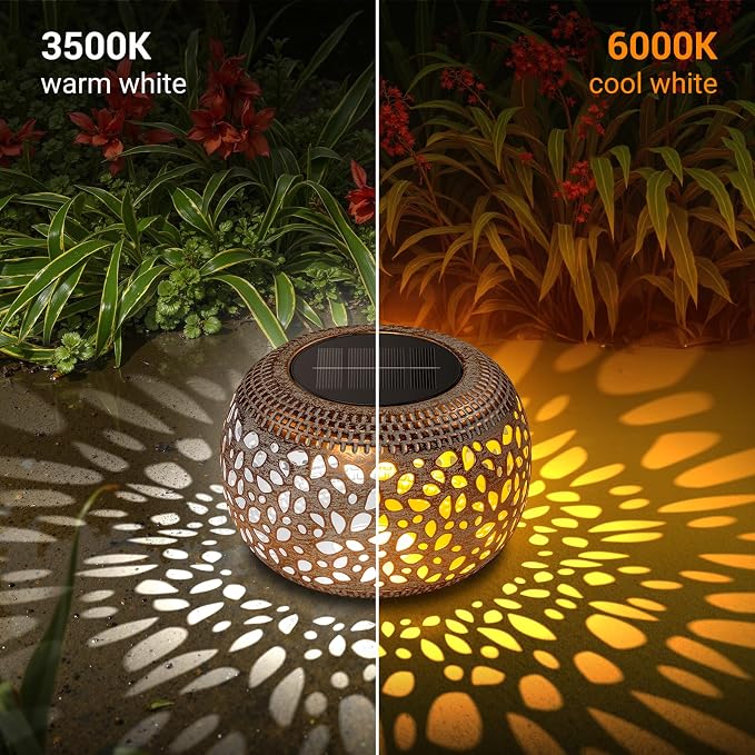 Solar Lanterns Outdoor Waterproof, 4 Pack Flower Petal Solar Garden Lights - Image 2