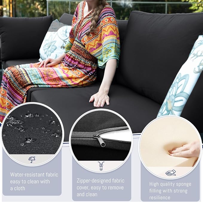 BULEXYARD 7 Piece High Back Outdoor Sectional Set - Image 3