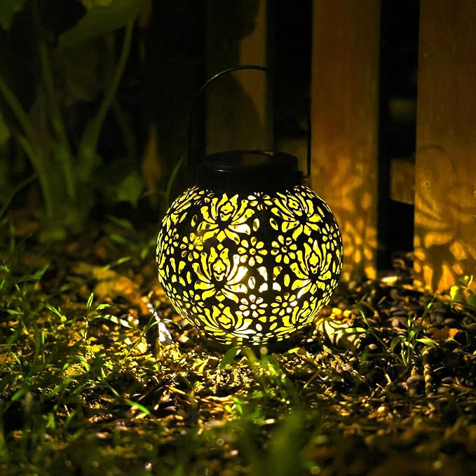 LUZ DEL Gifts 2 Pack Solar Lanterns Outdoor Gifts, Elegant Rose Pattern - Image 8