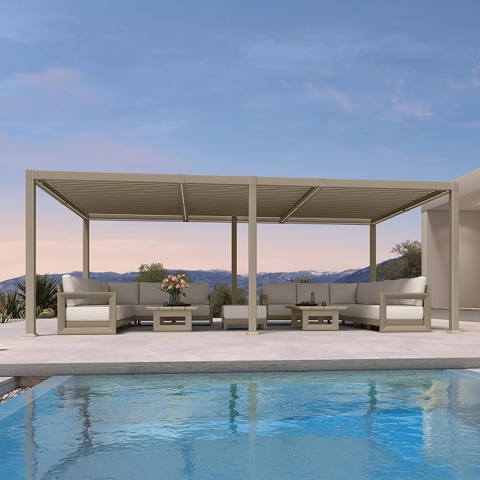 PURPLE LEAF 11x21 ft Louvered Pergola - Image 3