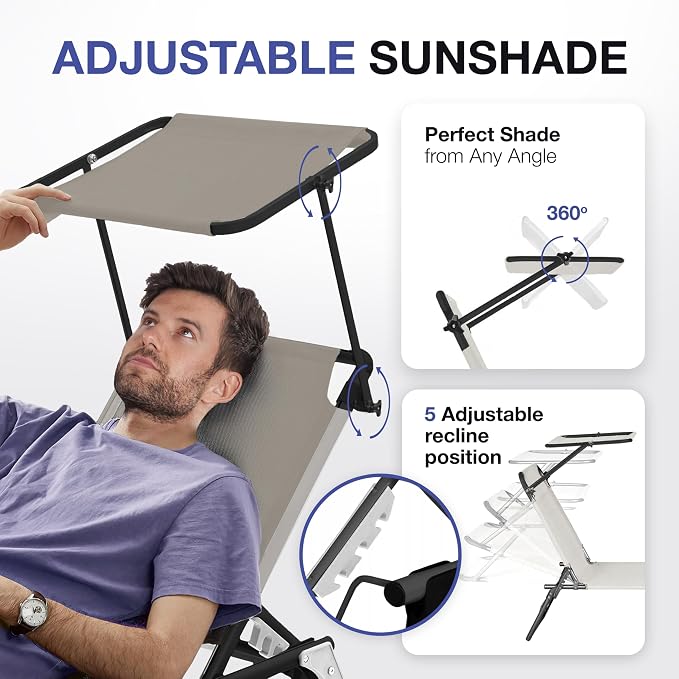Folding Outdoor Lounge Chair - Image 5