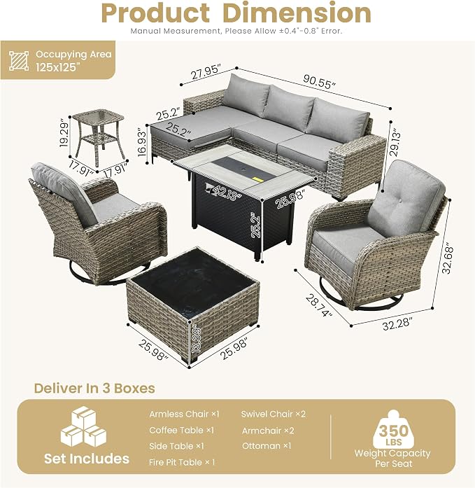 HOOOWOOO Outdoor Sectional Furniture Set - Image 7
