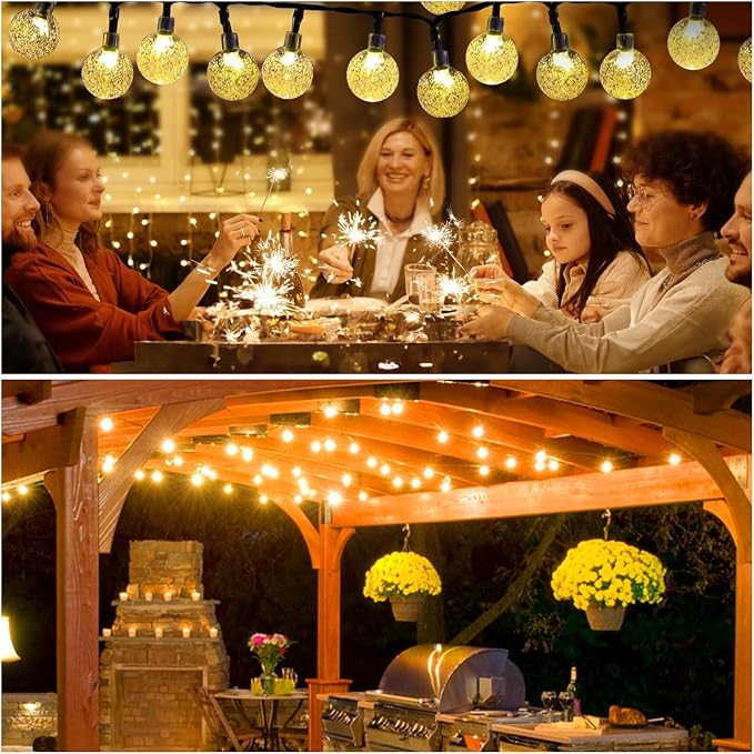 Solar Lights Outdoor Waterproof, 2 Pack Total 200LED 110FT Solar String Lights - Image 8