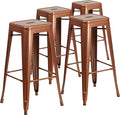 Flash Furniture Kai Commercial Grade 4 Pack 30" High Backless Copper by FlashFurniture