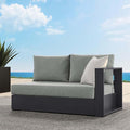 Modway Tahoe Aluminum Modular Right-Facing Outdoor Patio Loveseat Gray by Modway