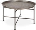 Kate and Laurel Mahdavi Boho-Chic Hammered Metal Tray Coffee Table, Brushed by KateandLaurel