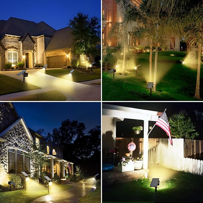 btfarm 2 Pack Solar Spot Lights Outdoor Waterproof IP65, 52 LED Landscape - Image 8