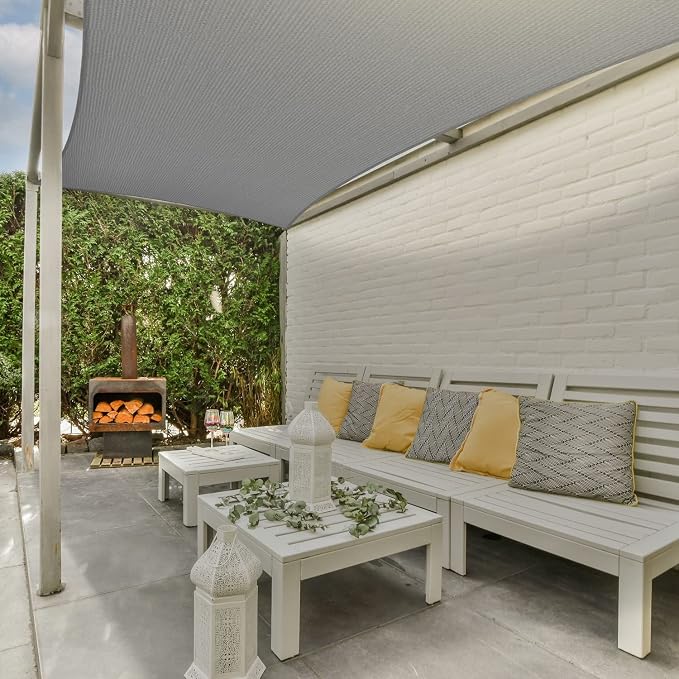 AsterOutdoor Sun Shade Sail Rectangle 8' x 12' UV Block Canopy - Image 8
