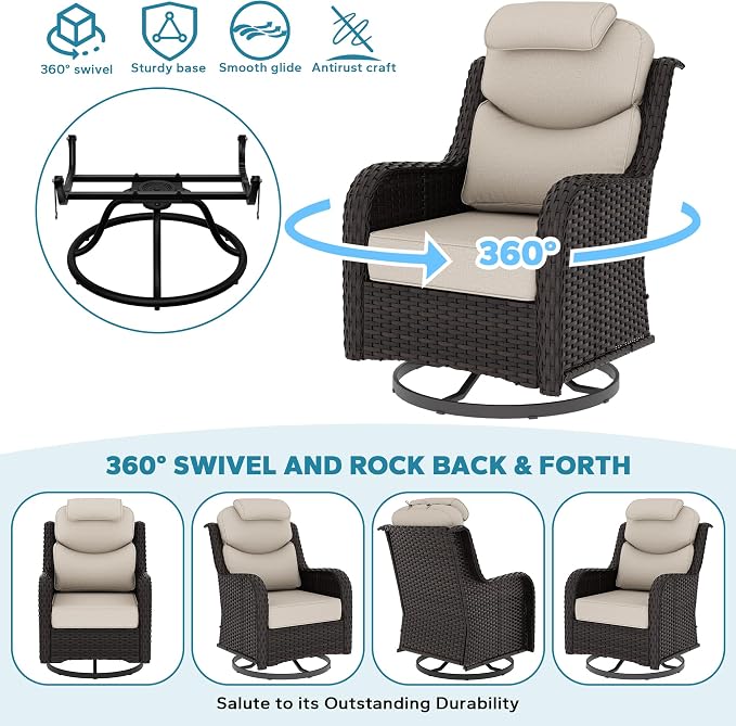 Patio Swivel Rocker Chairs of 2 - Image 5