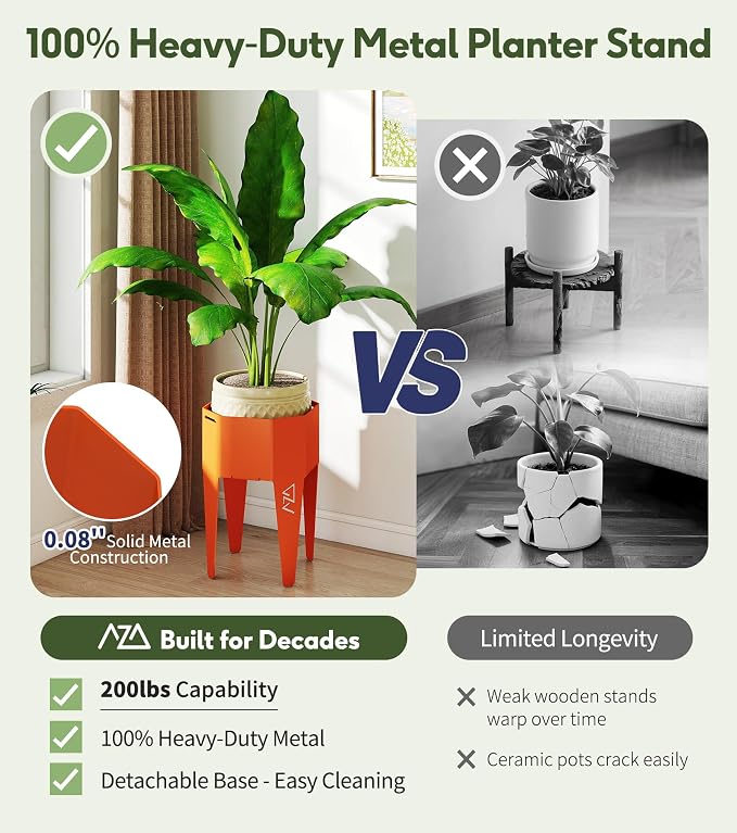 Planter with Stand, Metal 2 in 1 Portable Planter with Grow Bags & Handle - Image 3