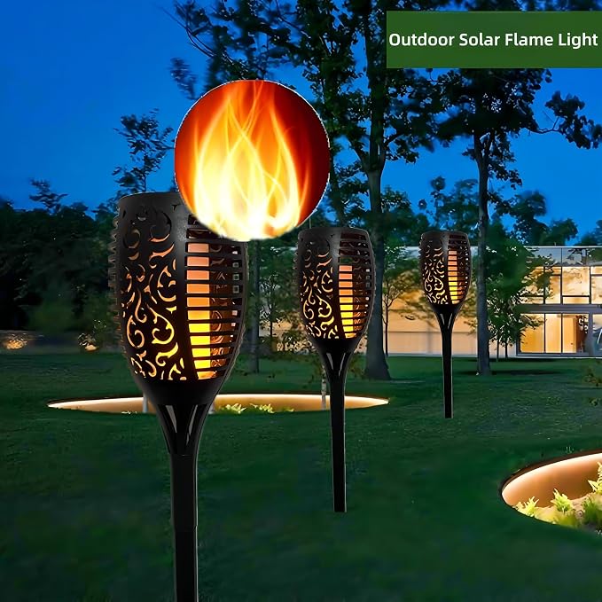 4 Pack Outdoor Solar Flame Light, Solar Lights Outdoor - Image 4