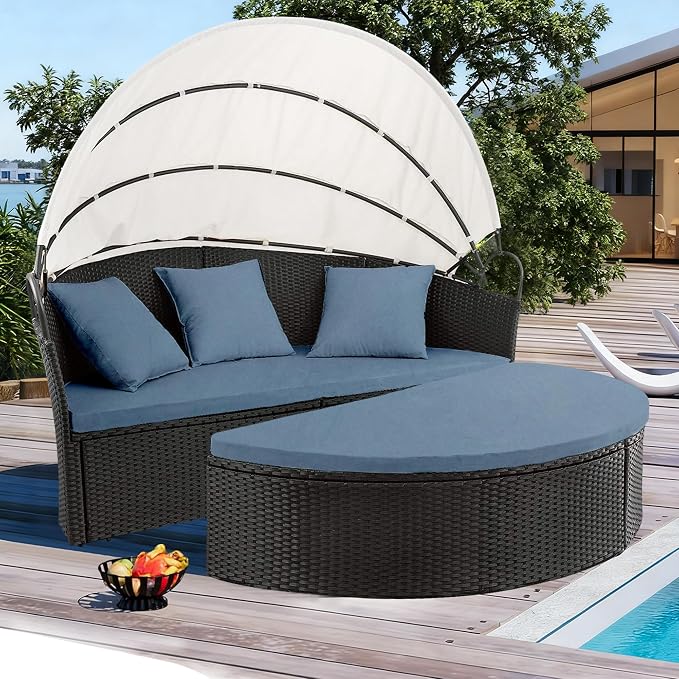 66" Round Daybed Cushion Cover & 3 Pillow Covers Set - Image 5
