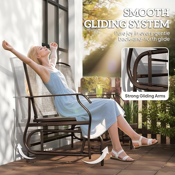 Outsunny Outdoor Glider Bench - Image 3