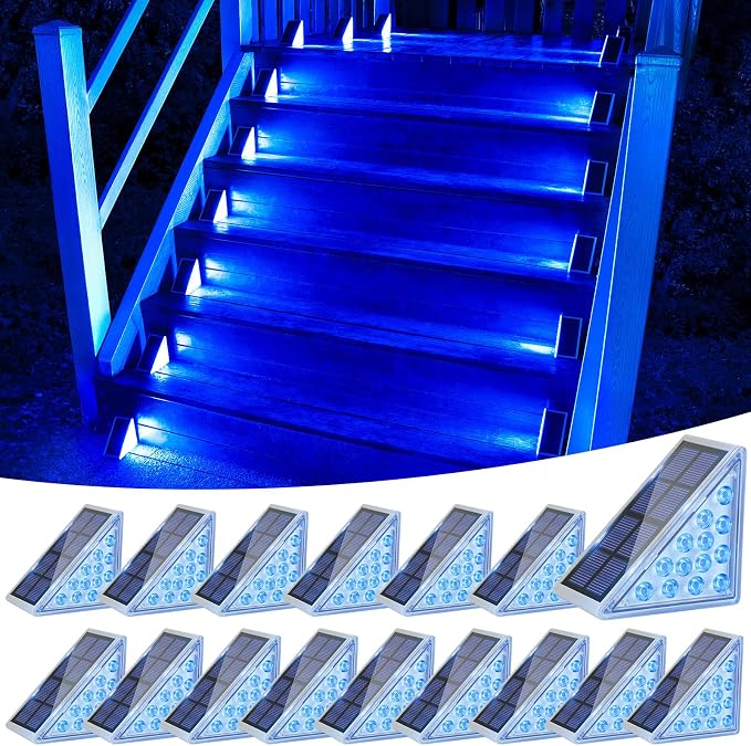 VOLISUN Solar Stair Lights 16 Pack, Solar Step Lights Outdoor, Halloween Light by VOLISUN