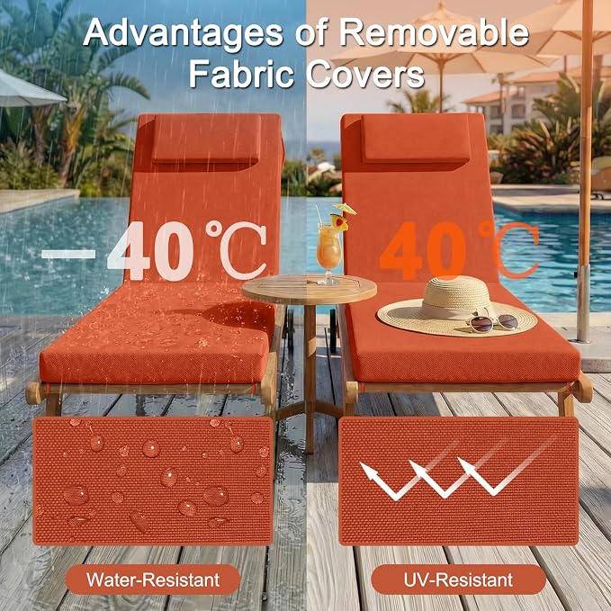 Outdoor Lounge Chair mat, 71 inches x 21 inches, Waterproof Chaise Lounge - Image 3